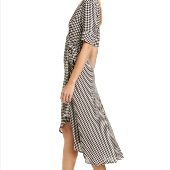 New Ganni Printed Crepe Wrap Midi Dress NWT Size 0 US - Picture 3 of 15